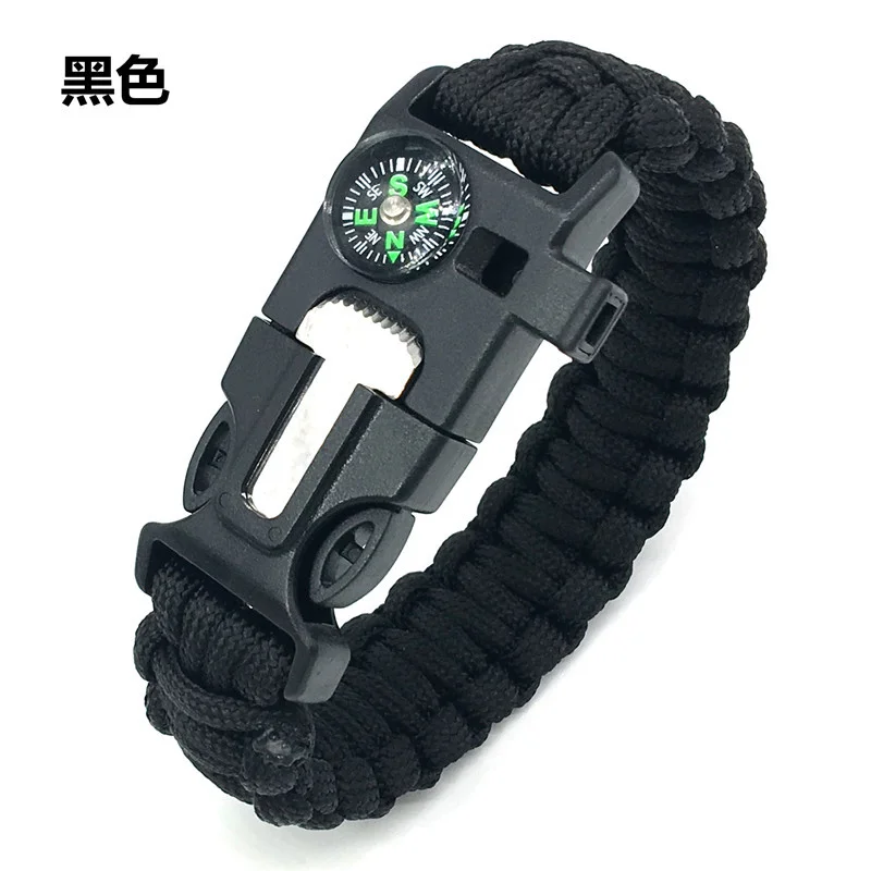 [PCP320CM-N-0] PULSERA DE CUERDA DE PARACAIDAS NEGRO