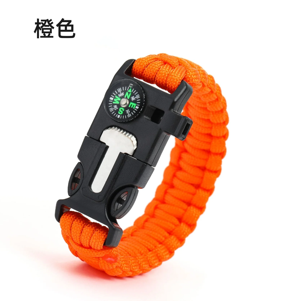 [PCP320CM-0-0] PULSERA DE CUERDA DE PARACAIDAS NARANJA