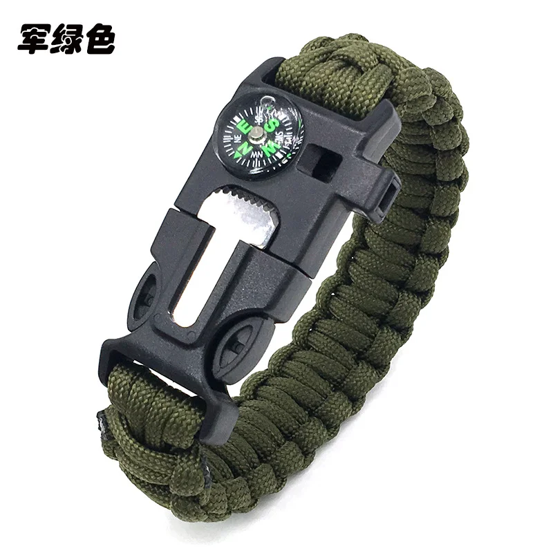 [PCP320CM-V-0] PULSERA DE CUERDA DE PARACAIDAS VERDE
