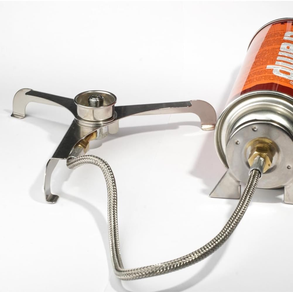 [B09R279BYS] Camping Stove Adapter, Portable Mini Burner with Piezo Ignition Lightweight Propane Hose Adapters Storage Box Converter Replacement Outdoor Cooking Camp Kitchen for Hiking Picnic Backpacking Gas Grill