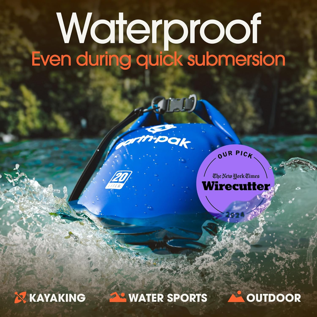 [B01GZCUCOU] Earth Pak Waterproof Dry Bag - Roll Top Waterproof Backpack Sack Keeps Gear Dry for Kayak with Waterproof Phone Case - 10L - Blue