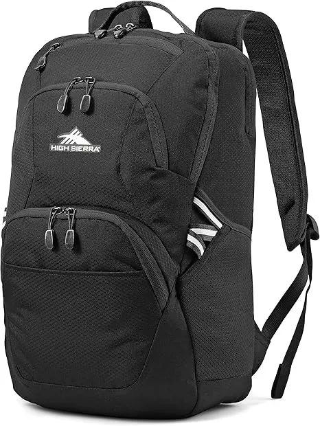 [B089DJ8NXM] High Sierra Swoop Backpack with Laptop Pocket + Tablet Sleeve, Fits most 17” Laptops, 30L, Black