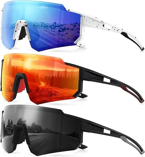 [B0CVX98FKR] Polarized Sport Sunglasses for Men and Women, Lightweight TR90 Sun Glasses with UV Protection for Cycling Running