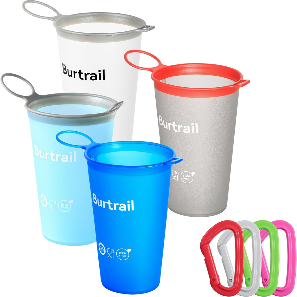 [B0D7CB1D4C] Burtrail Collapsible Running Cup,200 ml/6.8 fl oz - TPU Ultralight & Foldable Running Cup,Portable Collapsible Water Cup for Trail Running Marathon Cycling Climbing