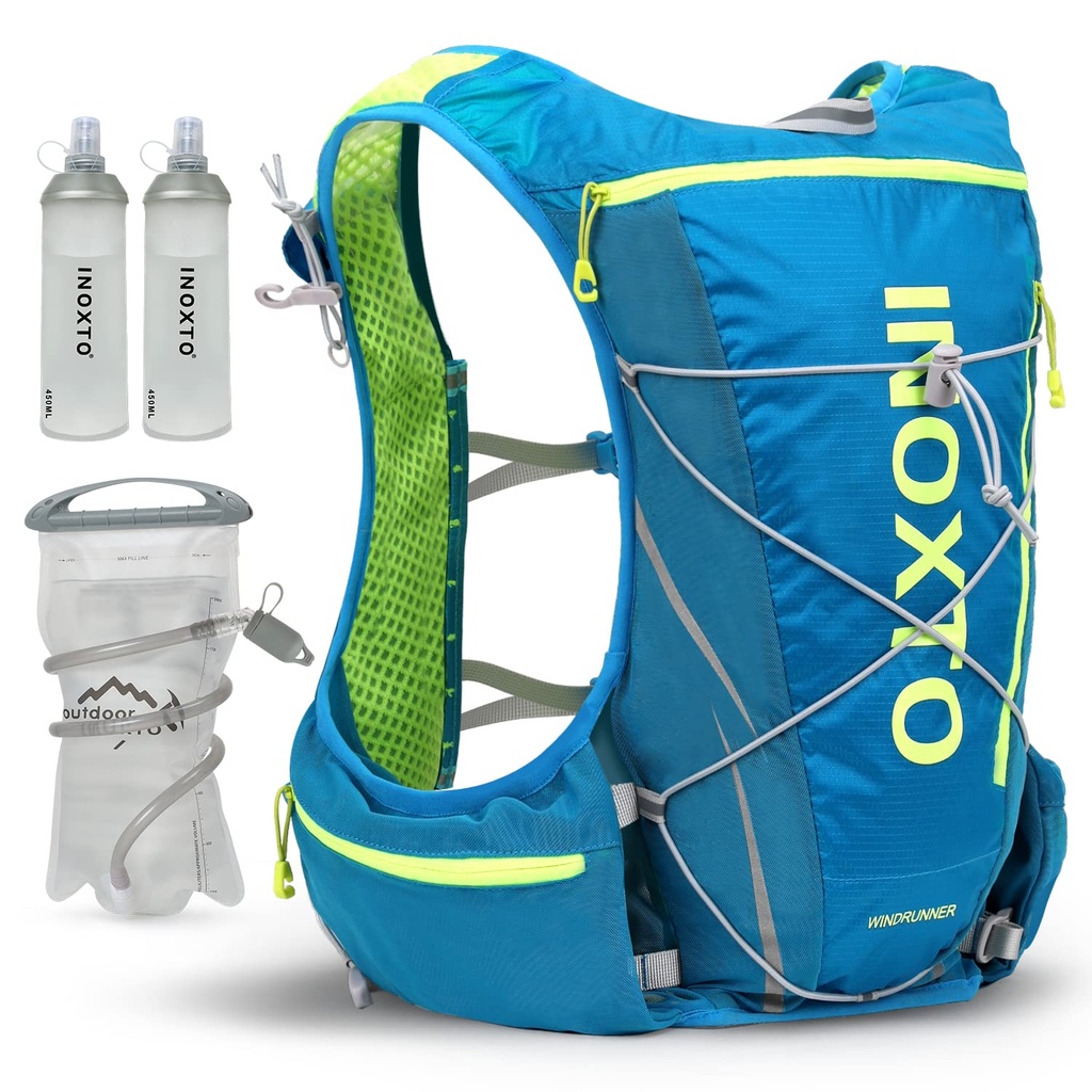 Chaleco de hidratación INOXTO con bolsa de agua de 1.5 L — Azul, talla M