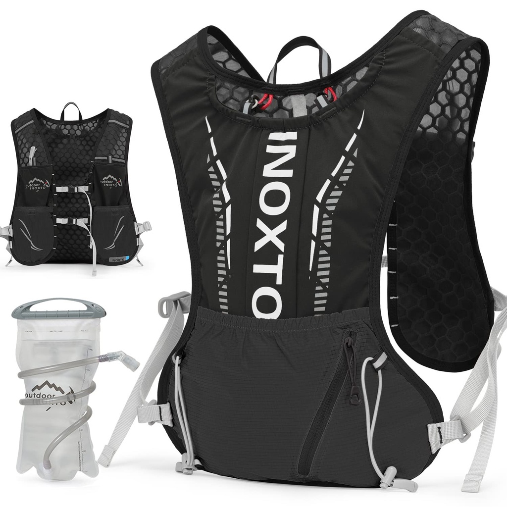 INOXTO Running Hydration Vest Backpack,Lightweight Insulated Pack with 1.5L Water Bladder Bag Daypack for Trail Hiking Running Cycling Race Marathon for Women
