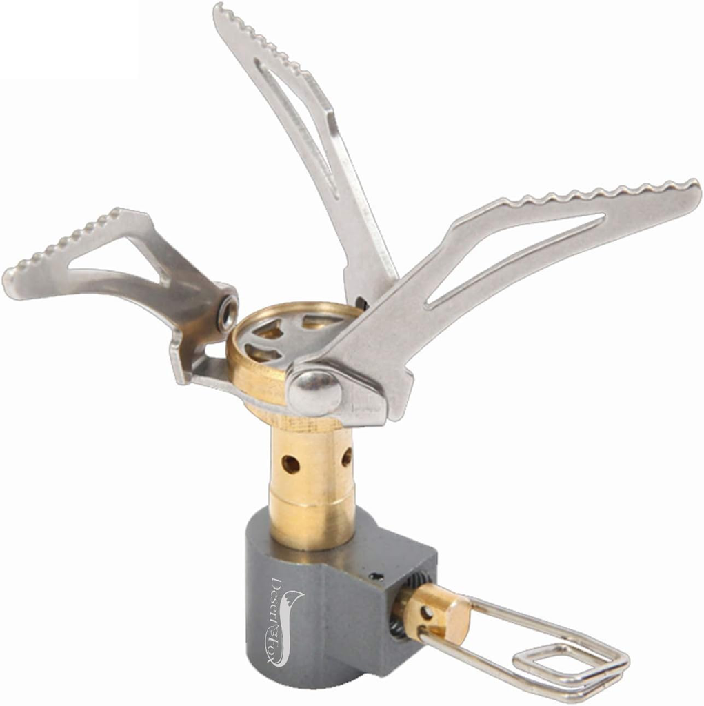 DESERT & FOX Ultralight Mini Camping Stove, 2600W Power Titanium Alloy Automatic Foldable Outdoor Cookware Tool for Picnic, Cookout, Camping, Hiking