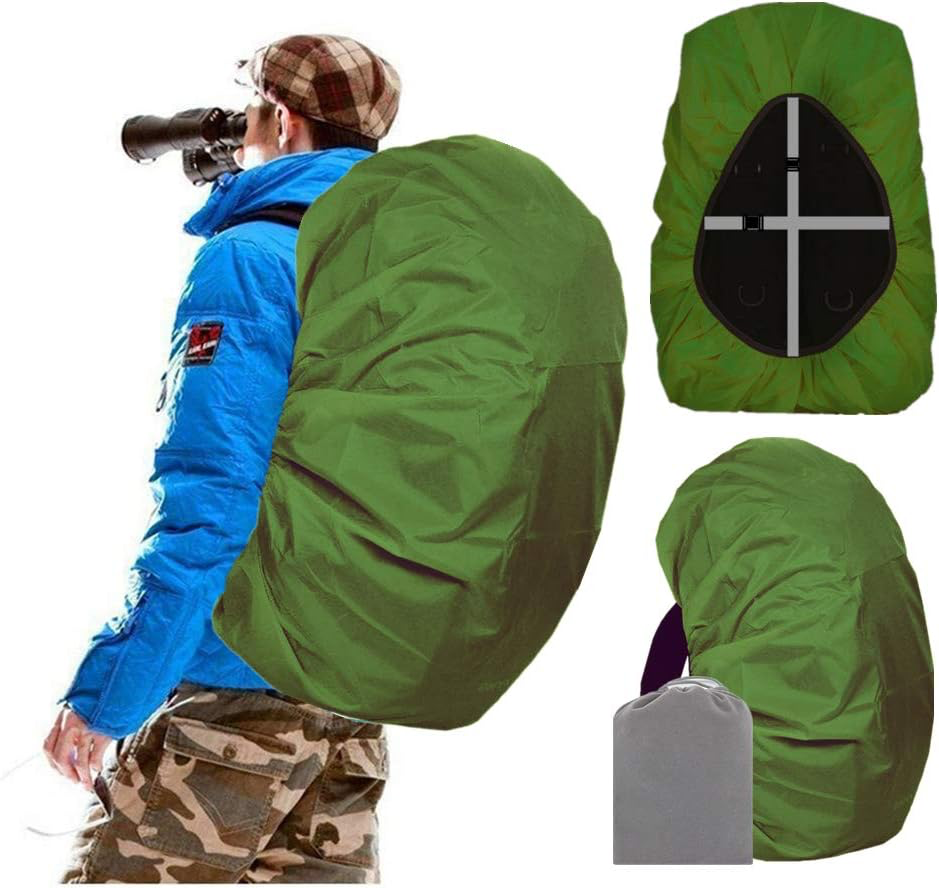 [B07ZB1H3WN] Joy Walker Waterproof Backpack Rain Cover for (15-90L), Upgraded Anti-slip Cross Buckle Straps, Triple Strengthened Layers for Hiking Camping Traveling Cycling (Military Green, L)