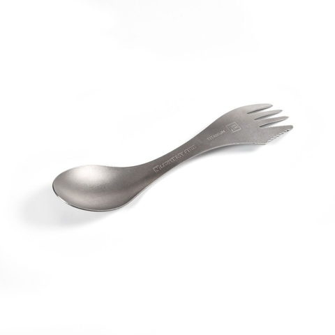 [B08NF675DY] Light My Fire Titanium Spork Camping Spoon Fork Knife Combo Reusable Travel & Camping Utensils - Unbreakable Non-Toxic BPA Free Outdoor Backpacking Hiking Picnic Utensil, 1 Metal Spork